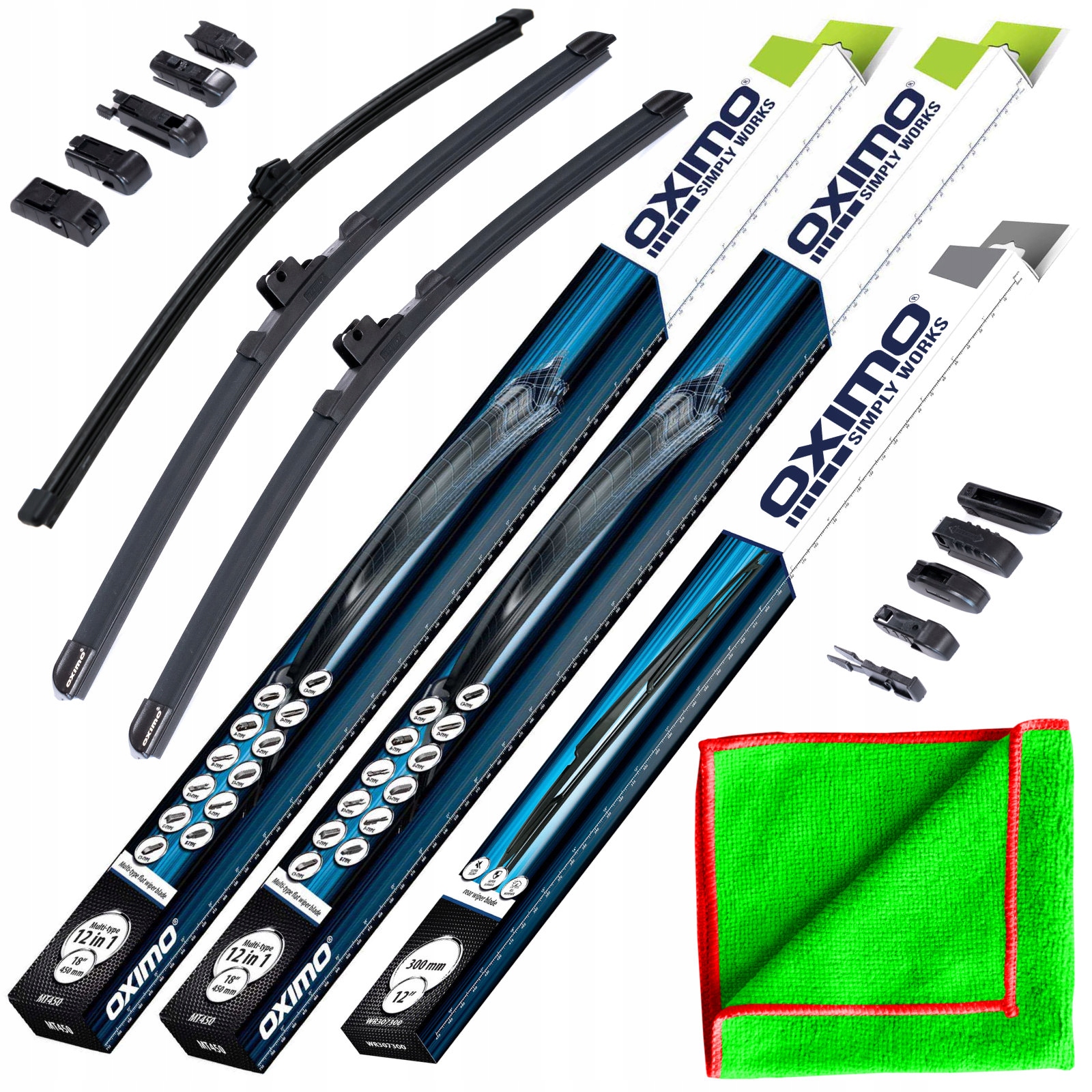 Wycieraczki Zestaw Przód Tył Audi A3 Sportback 8V 8VA od 09.2012 Htb