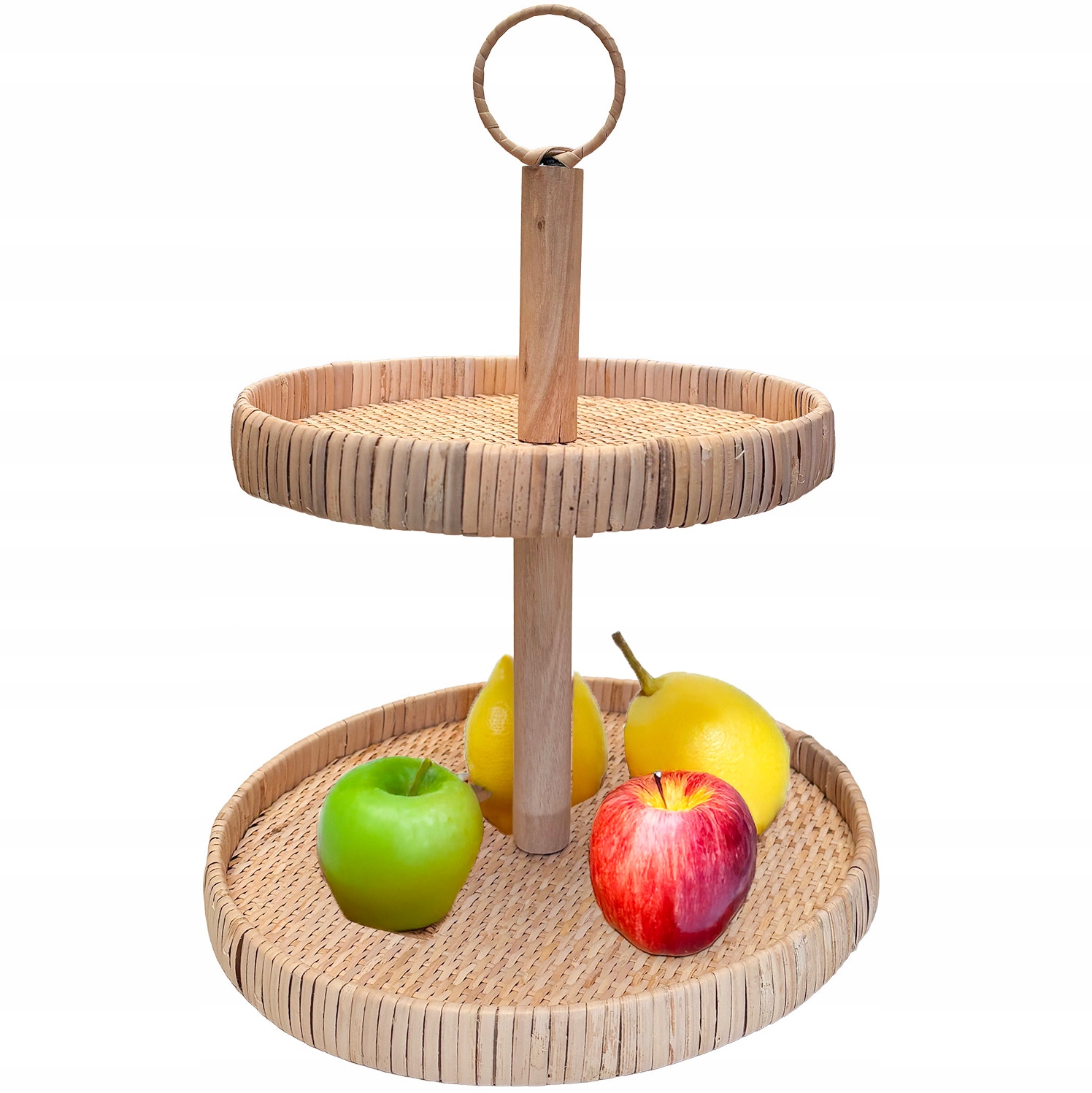 Podnos Na Sladký Stůl Ovoce Patrová bábovka dřevěná dvoupatrová 40 cm