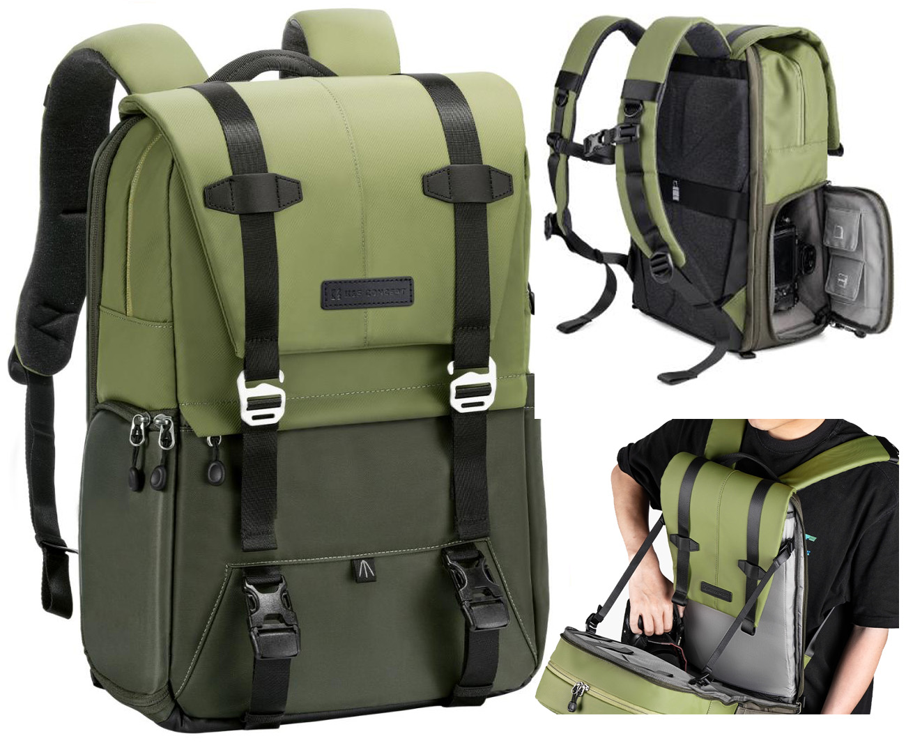 K&f Batoh fotografický batoh 20 l na cestovní fotoaparát Voděodolný Pro