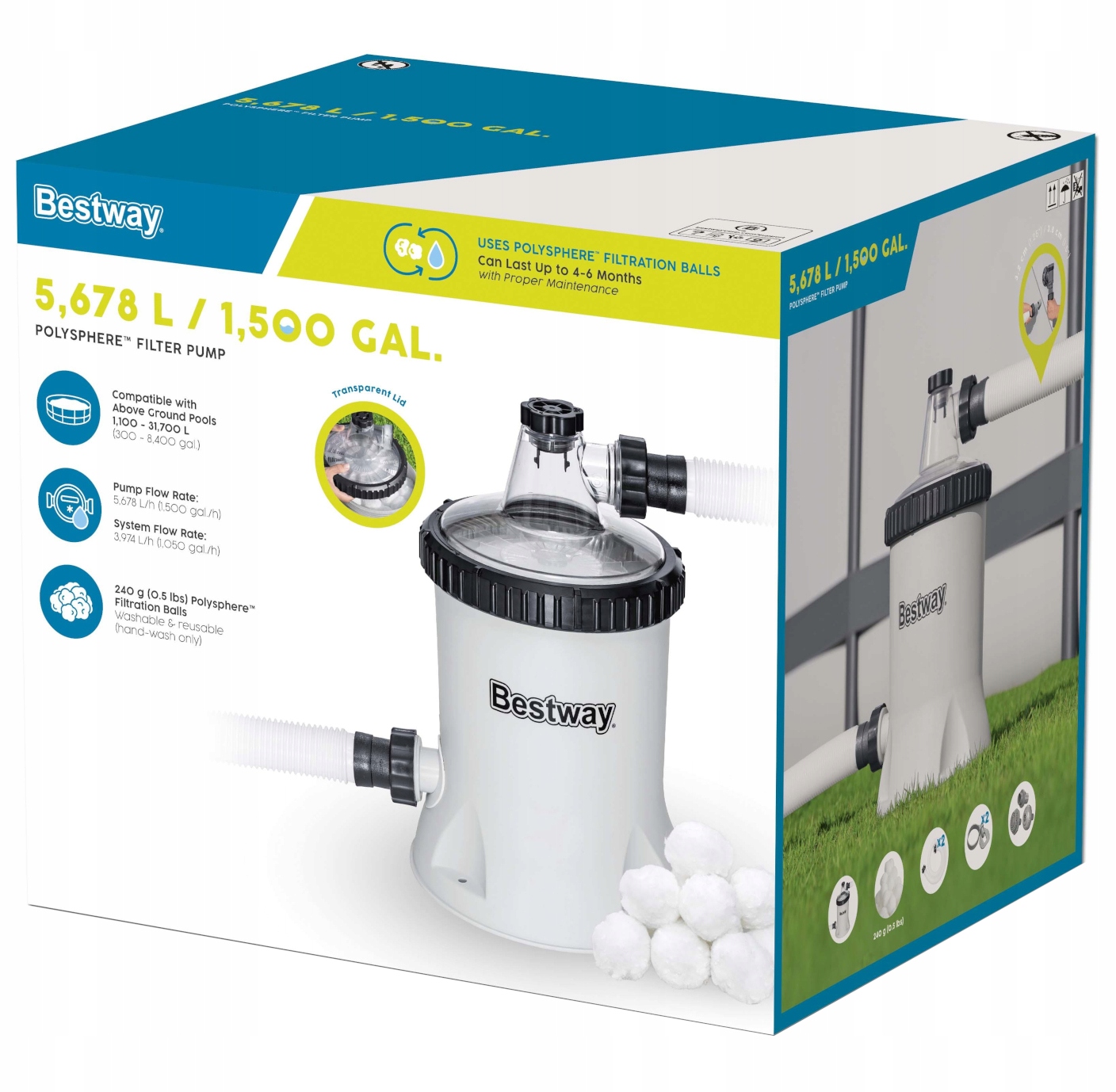 bazénové čerpadlo Bestway 58870 Filtrační filtrační kuličky Polysphere 240 g