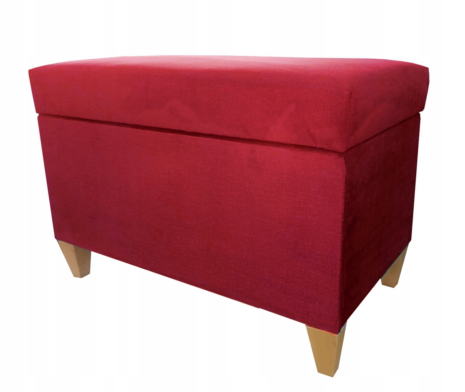 Taburet Lila Welur červená otevírací Kufřík úložný prostor na nožičkách