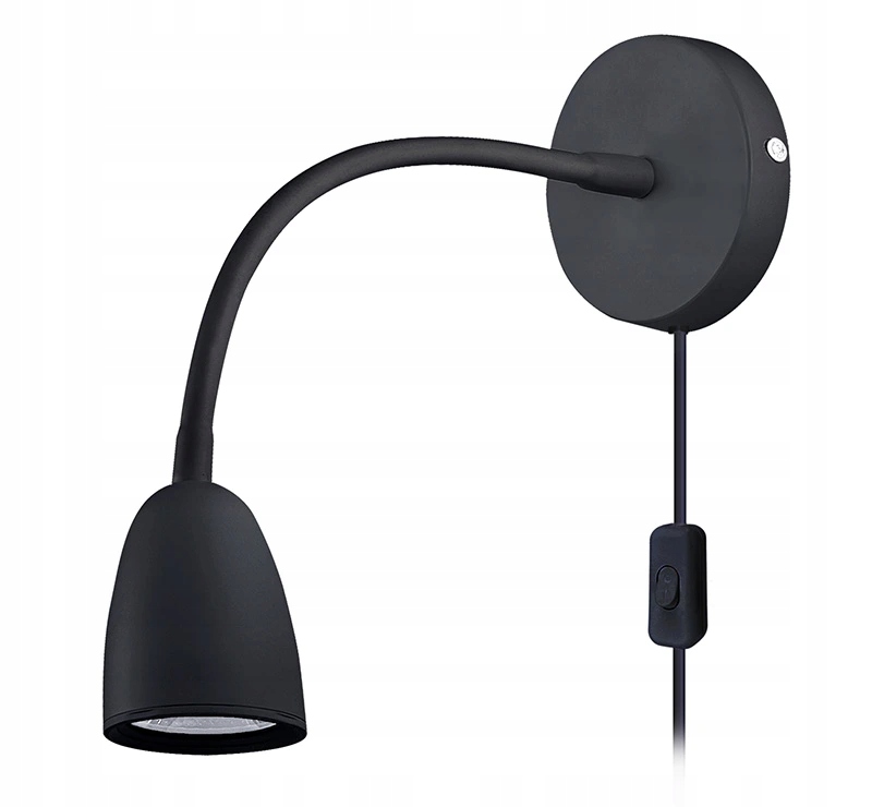 Led nástěnná lampička, stmívatelná, 4W, 280lm, 3000K, černá