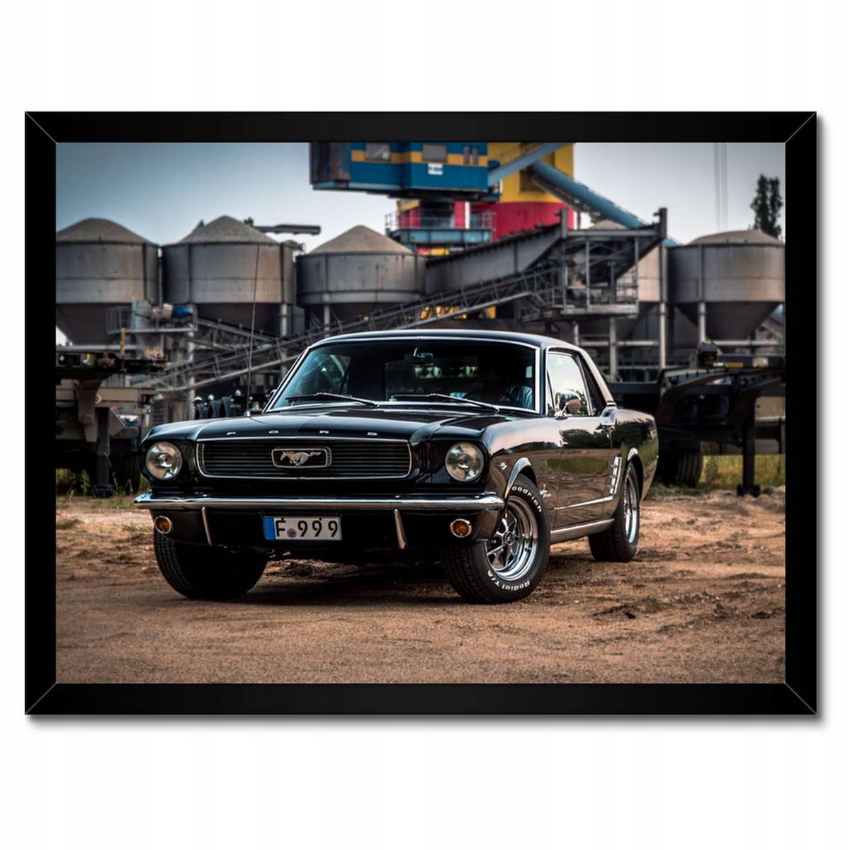Plakáty v rámu 40x30 Černý Ford mustang Auto