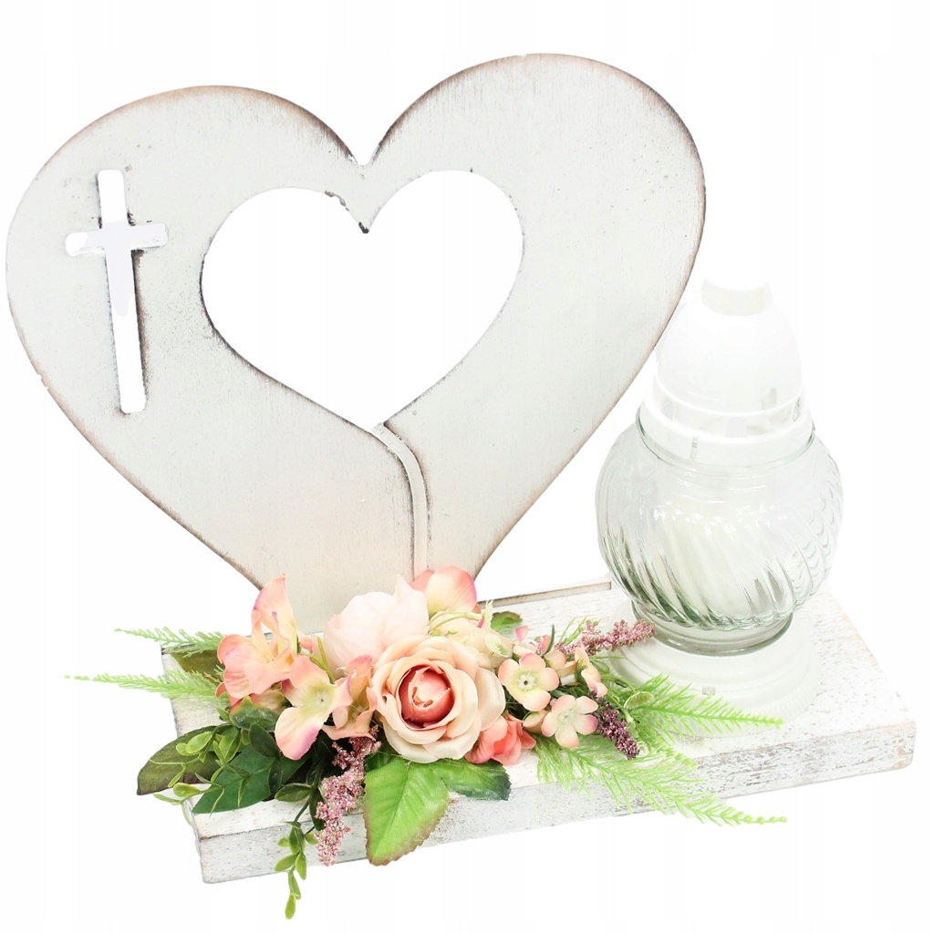 

Wiązanka nagrobna serce kompozycja stroik Znicz