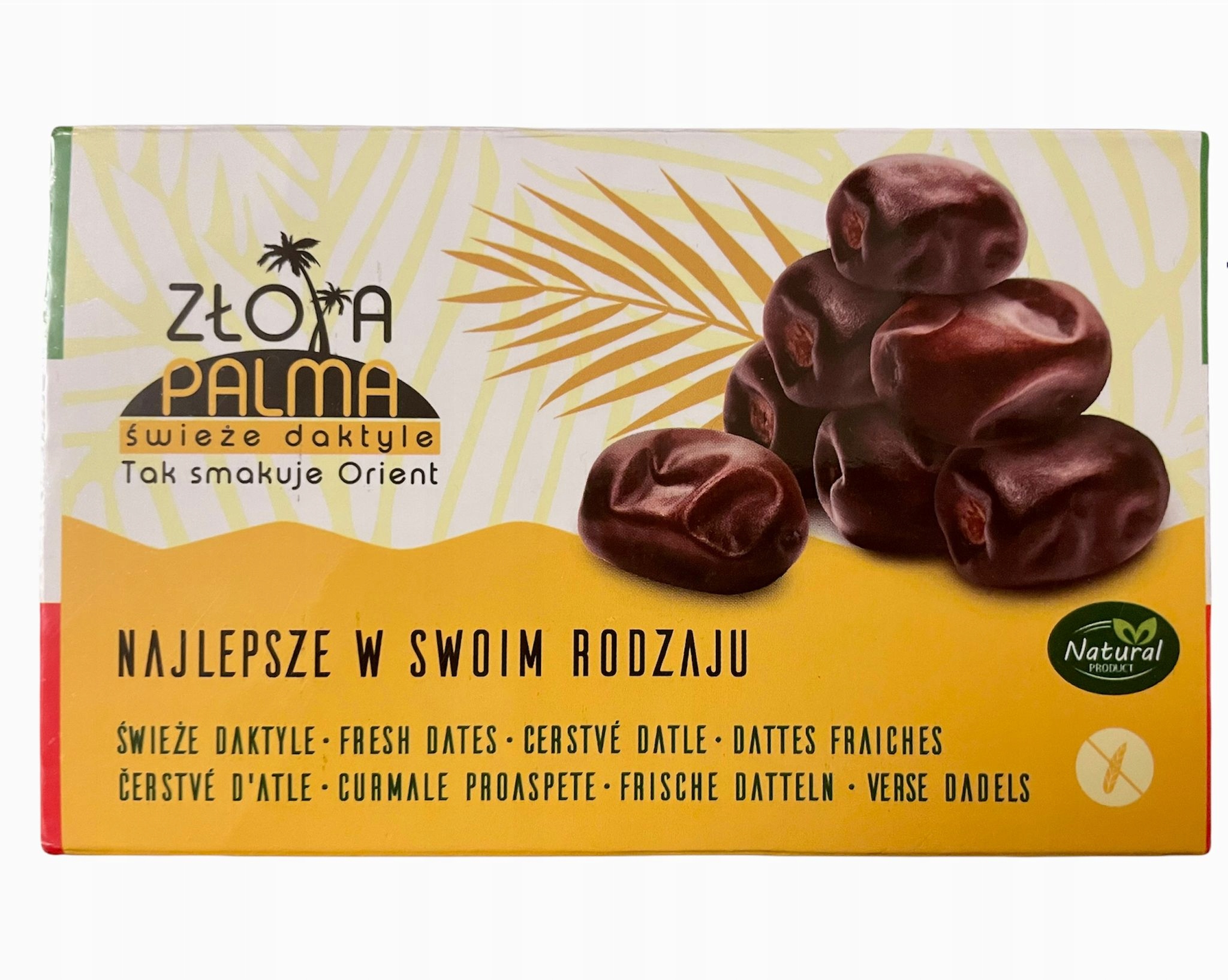 Levně Čerstvé datle Zlatá palma celé 600 g * 12 ks 7,2 kg Celý Karton