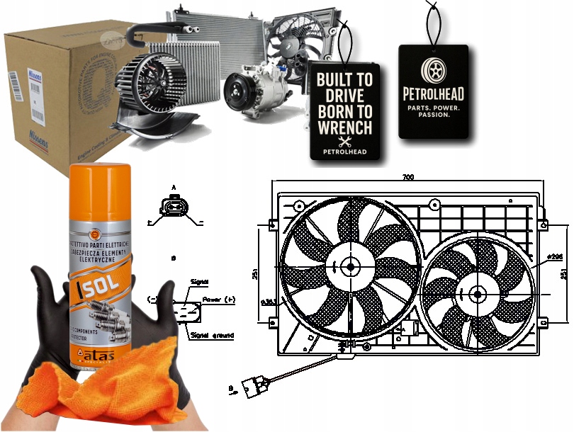 Ventilátor Chladiče S Pouzdrem Audi A1 A3 Tt Seat Alt #Petrolhead Pro+ Kit4