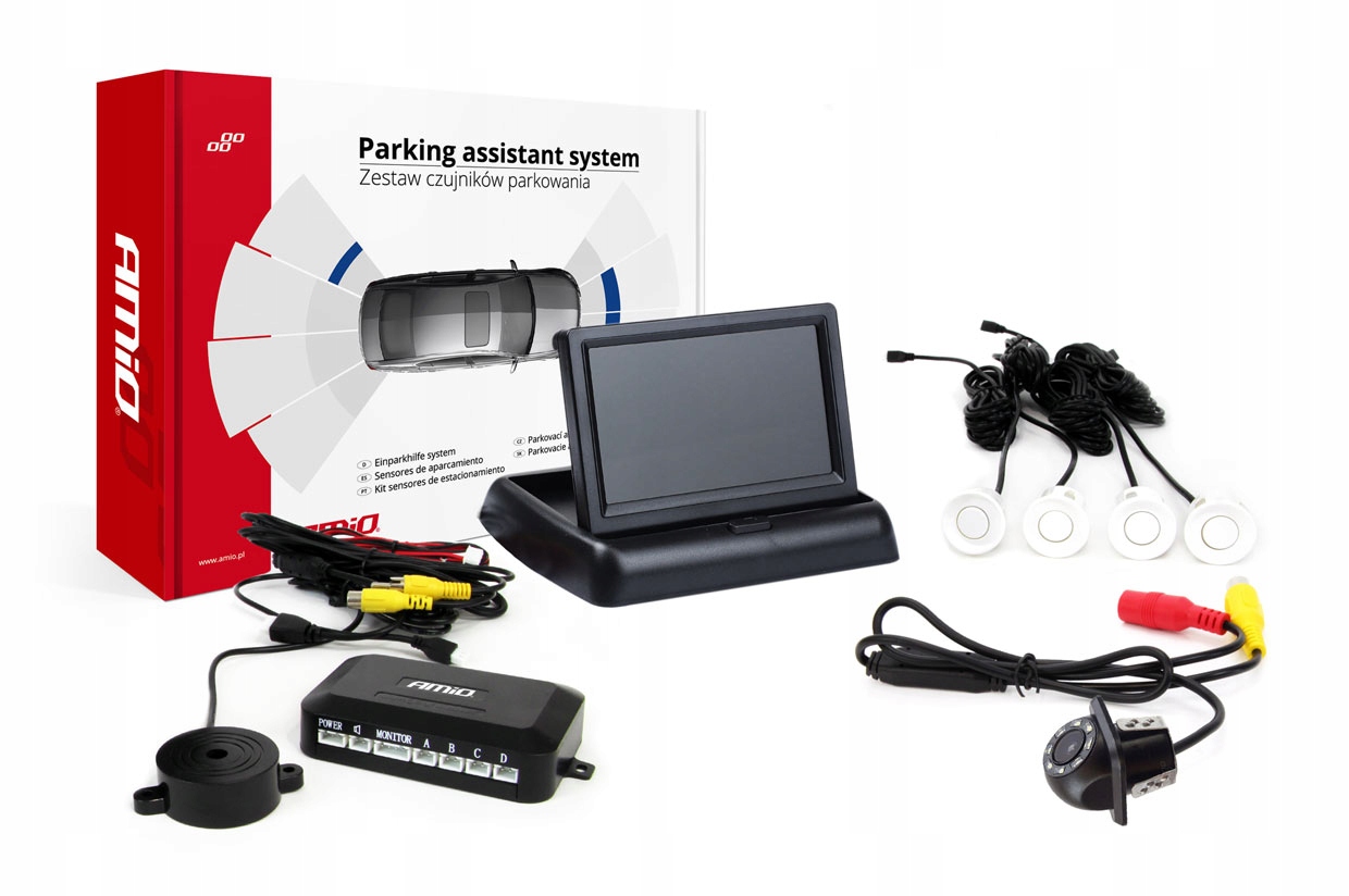 Parkovací set na cúvanie 4 snímače Hd kamera 4,3" TFT02 HD-305-LED