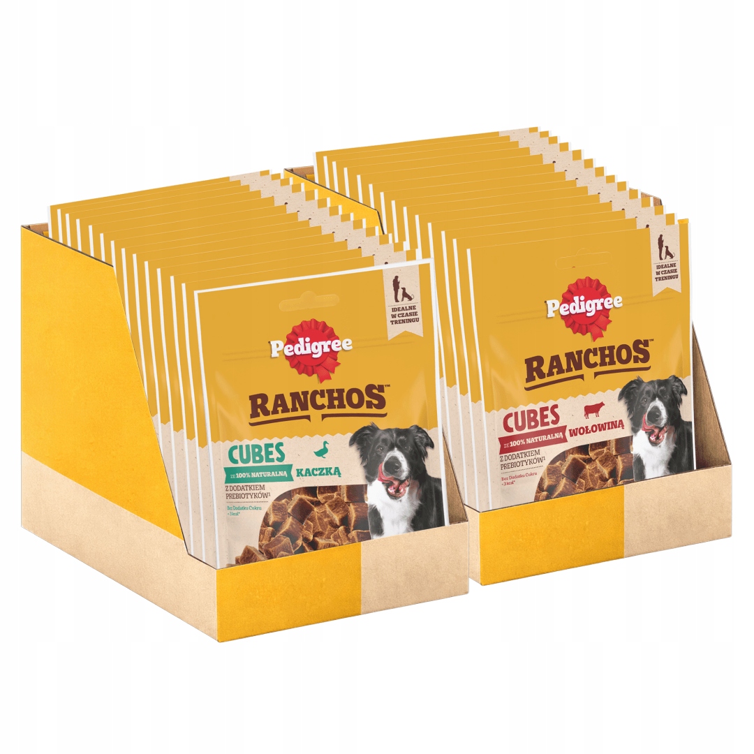 Pedigree Sada pamlsků pro psa Ranchos Cubes 28x70 g s hovězím a kachním masem