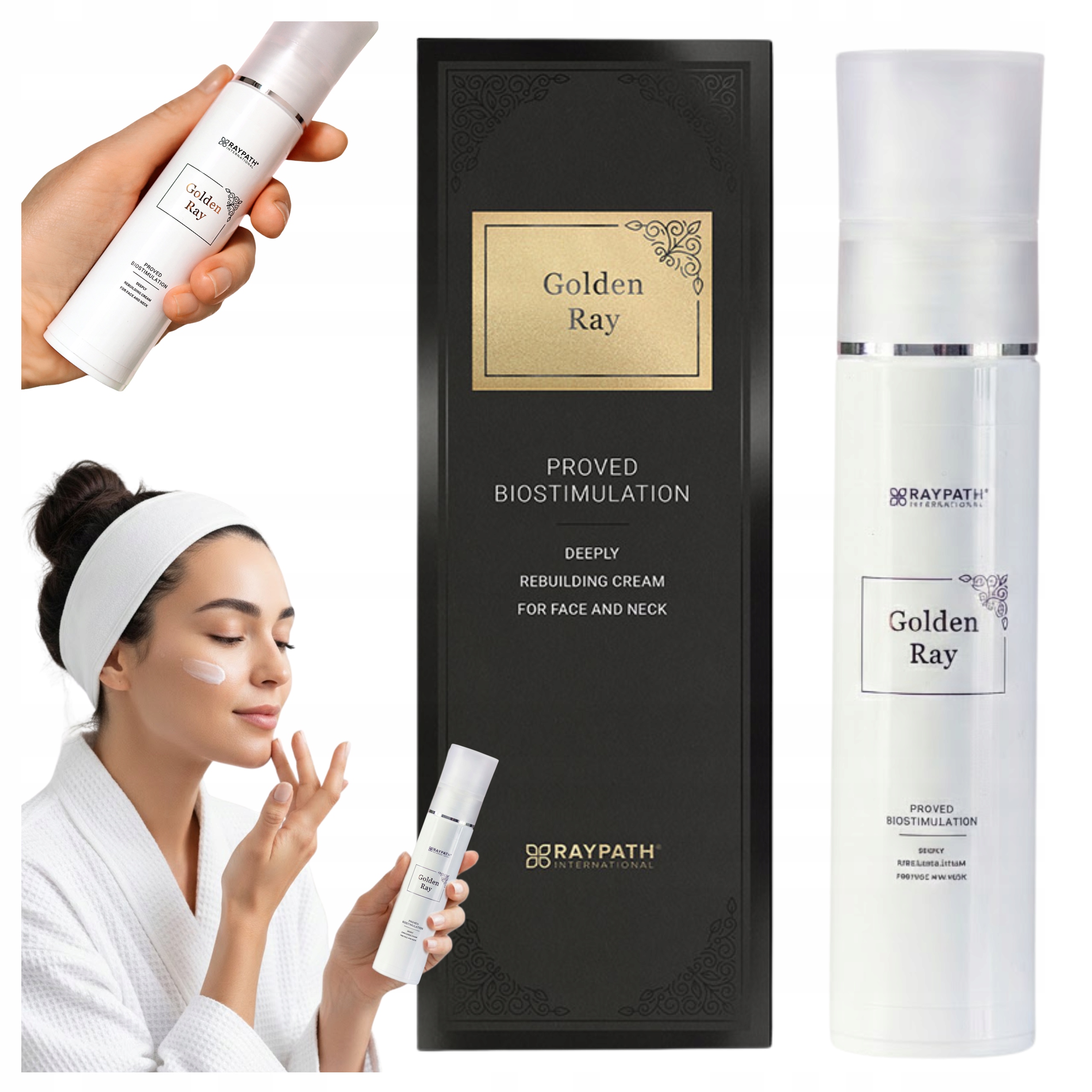 Raypath Hydratační krém na obličej 50 ml Golden Ray proti vráskám