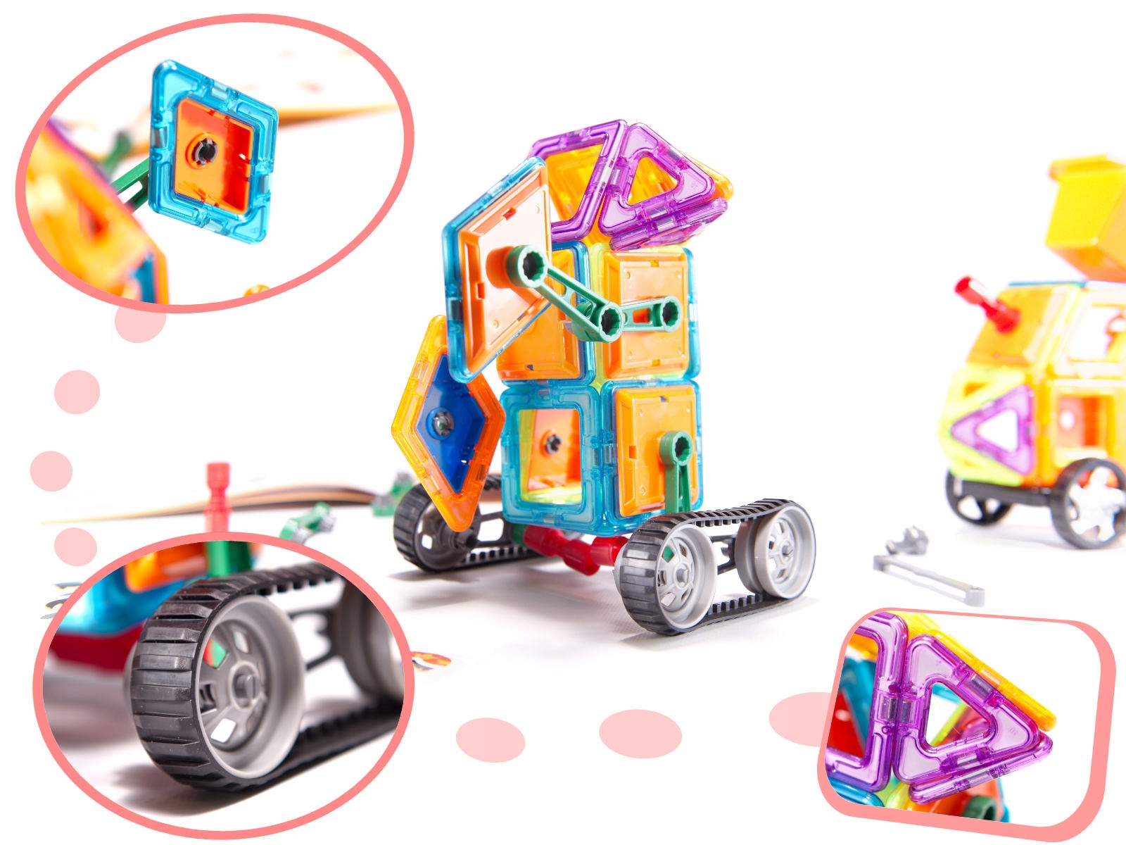 KLOCKI MAGNETYCZNE EDUKACYJNE MAGICAL MAGNET MAGNETIC STICKS 162 ELEMENTY Liczba elementów 162 szt.