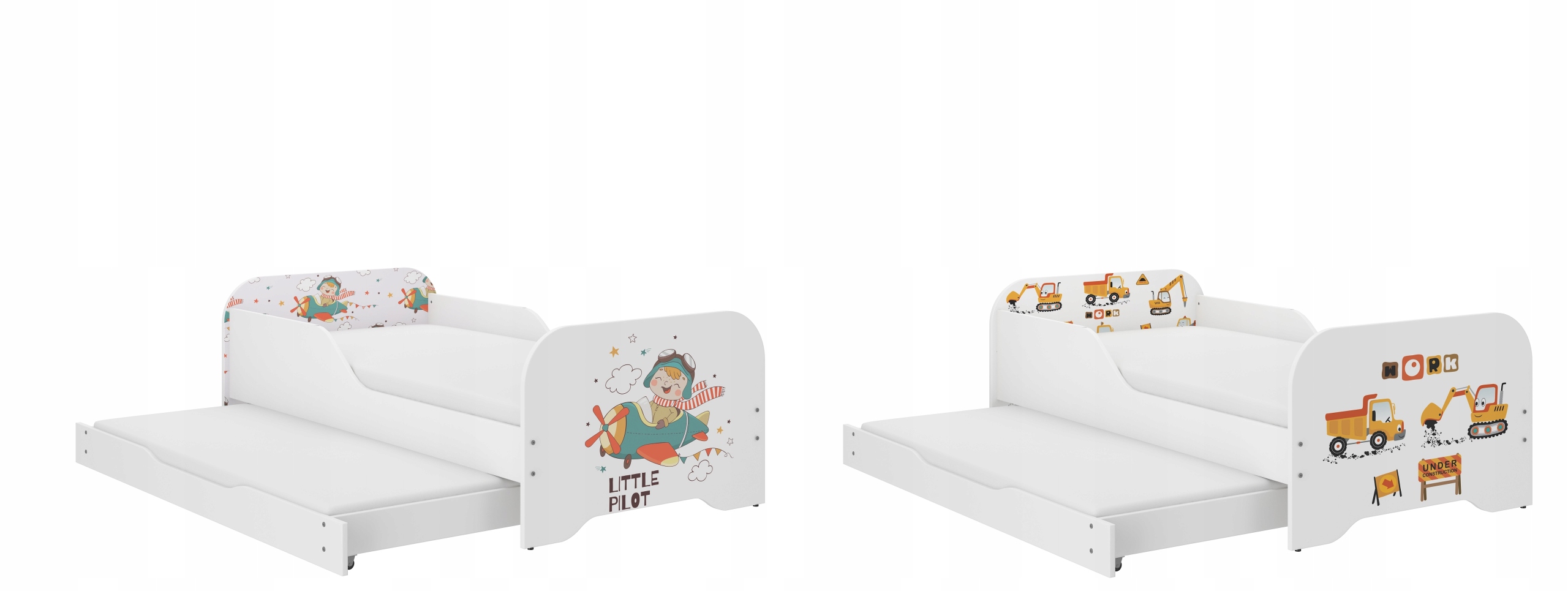 Łóżko dziecięce PODWÓJNE - Miki 160x80 - wysuwane Wysokość mebla 56 cm