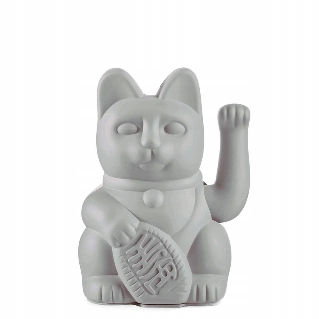 Kočka štěstí šedá 15 cm