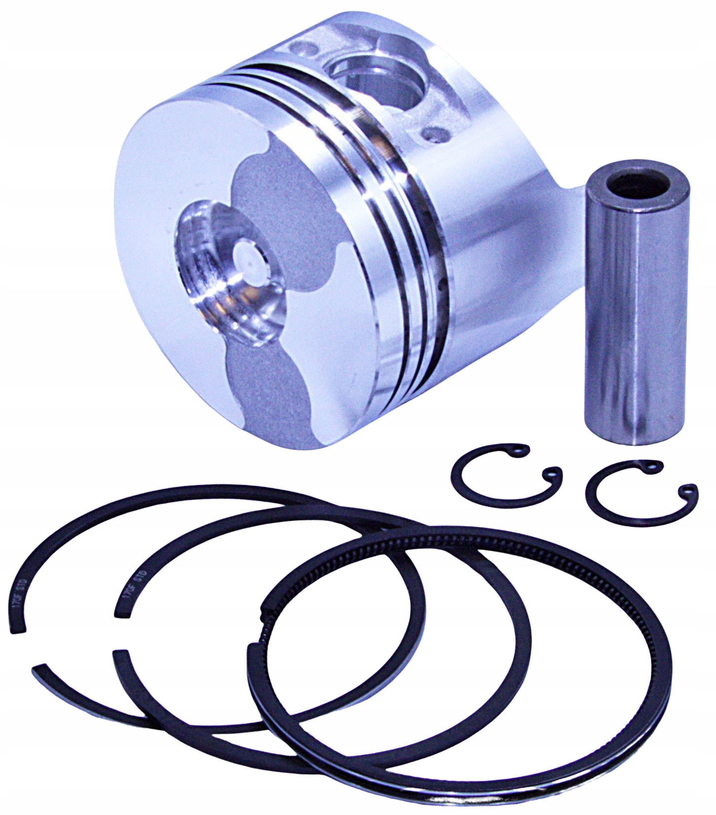 Tłok Yanmar L40, L48, 170F, kroužky sada. Diesel, zkosený plochý typ