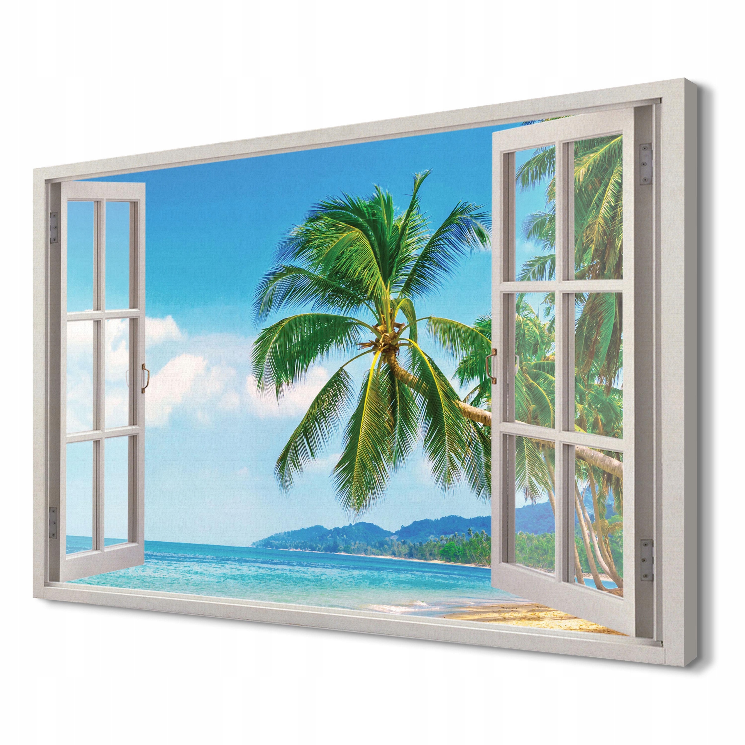 

Plaża Palmy Obraz okno canvas 3d 120x80 do biura