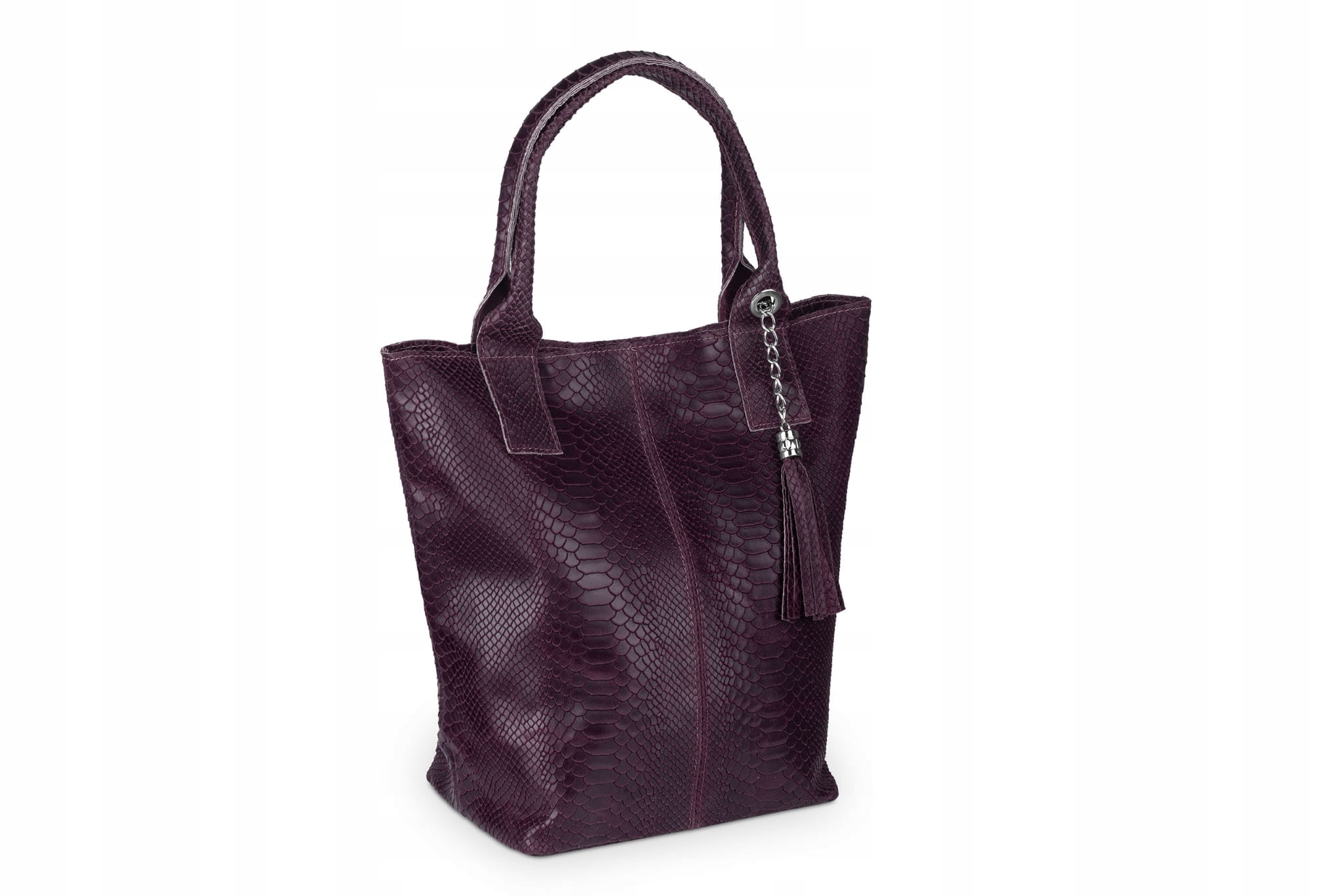 Kožená taška Vera Pelle Olivia Snake Bordo