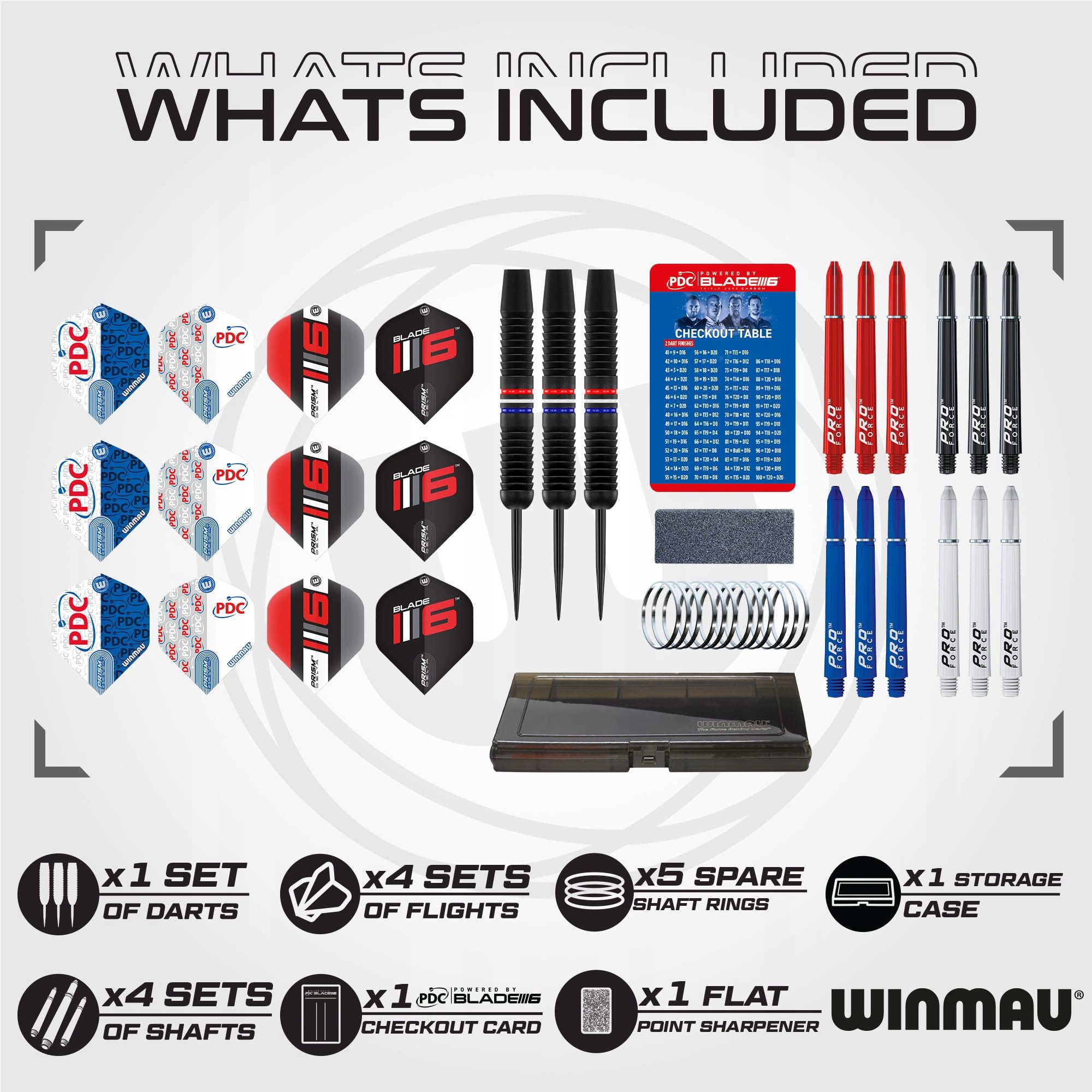 WINMAU Zestaw Darts PDC Ultimate 22g Profesjonalne Rzutki Mosiężne Metalowe — miniatura 2