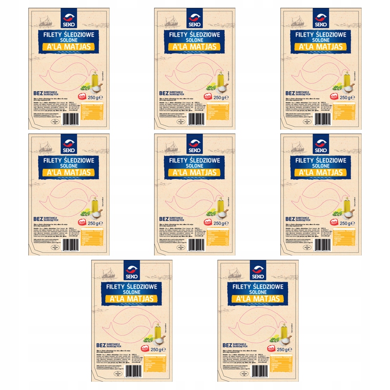Sleďové fiety solené a'la matjas v oleji 250 g tácek Seko X8
