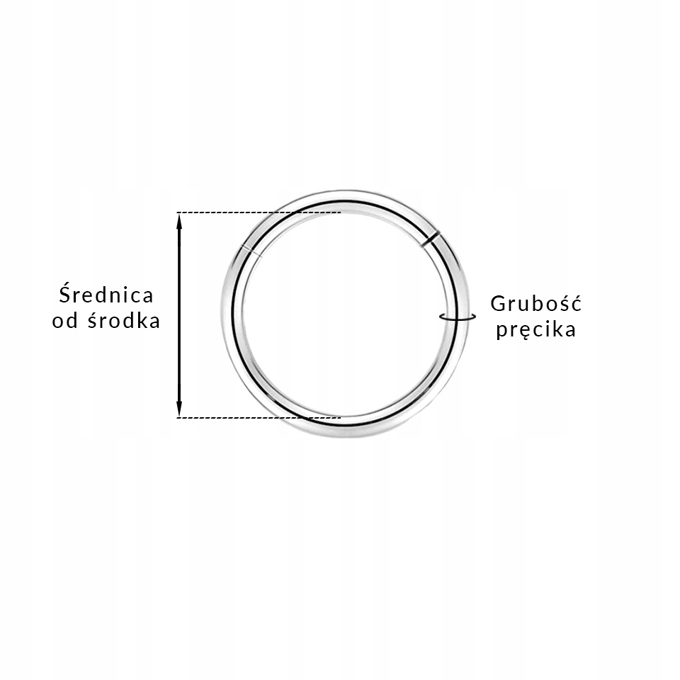 Kolczyk, Tytanowy Srebrny Clicker KÓŁKO Kółeczko - LOBE - Nostril 1,2/9 EAN (GTIN) 5905602500550