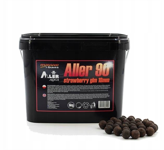 Boilies 18 mm 5 kg Aller 90 jahodové Glm Massive Baits