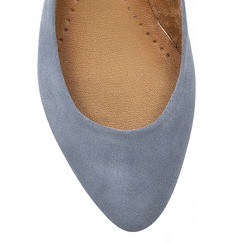 Baleriny Maciejka 04100-06 welur niebieskie r.38 Rozmiar 38