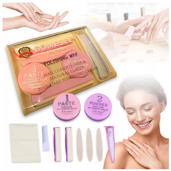 Manikúra Japoński Bomesel Zestaw Wzmacniający Zabieg Pielęgnacyjny odżywka