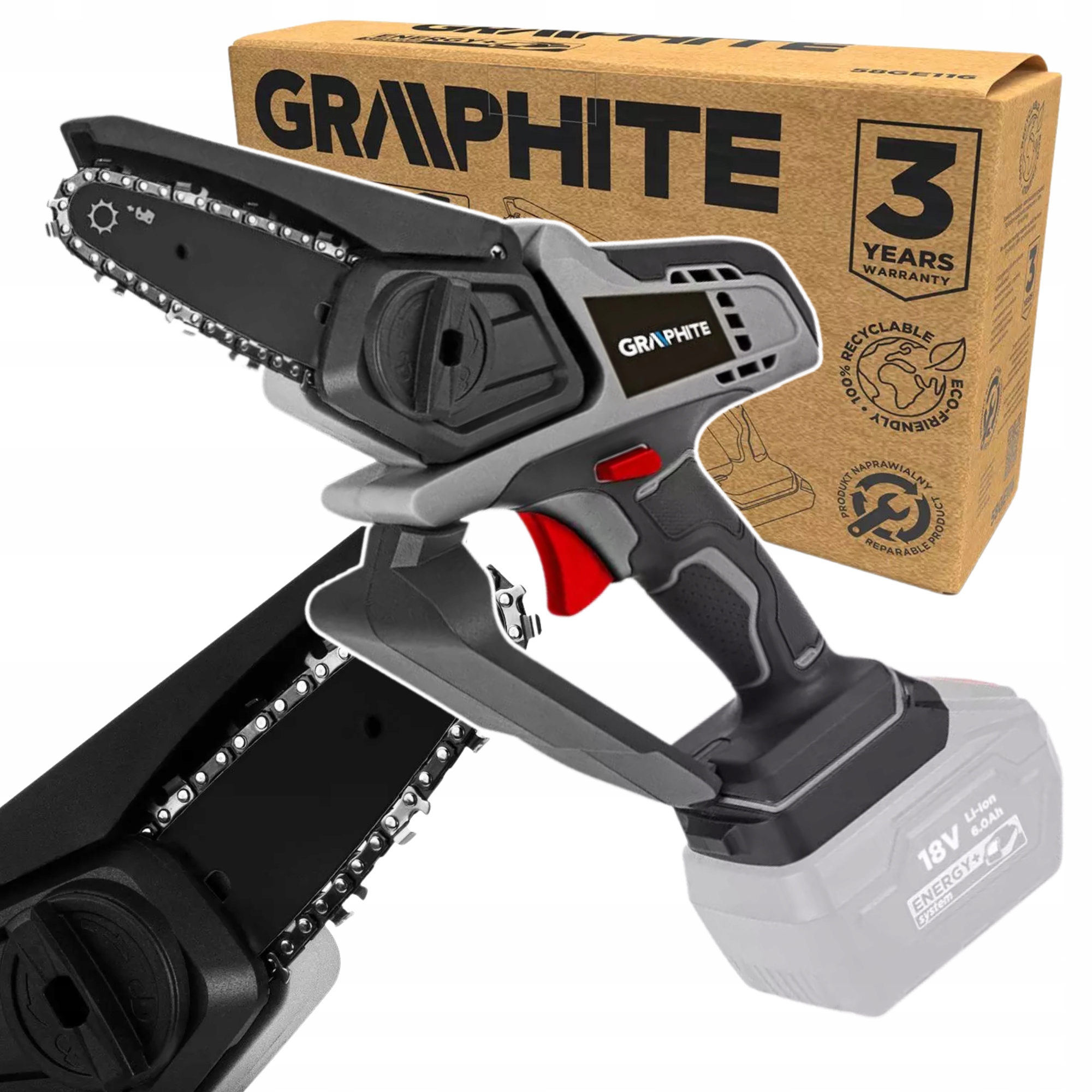 Mini Pilarka Akumulatorowa Do Gałęzi Piła Łańcuchowa Gałęziówka Graphite