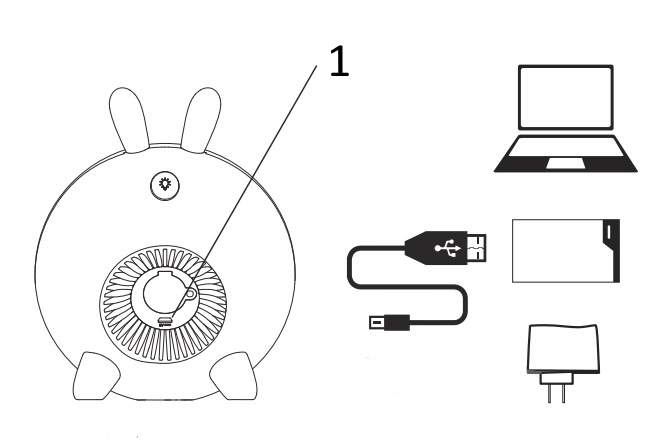 Lampka nocna z budzikiem LED RGB biały królik Szerokość całkowita 15.1 cm