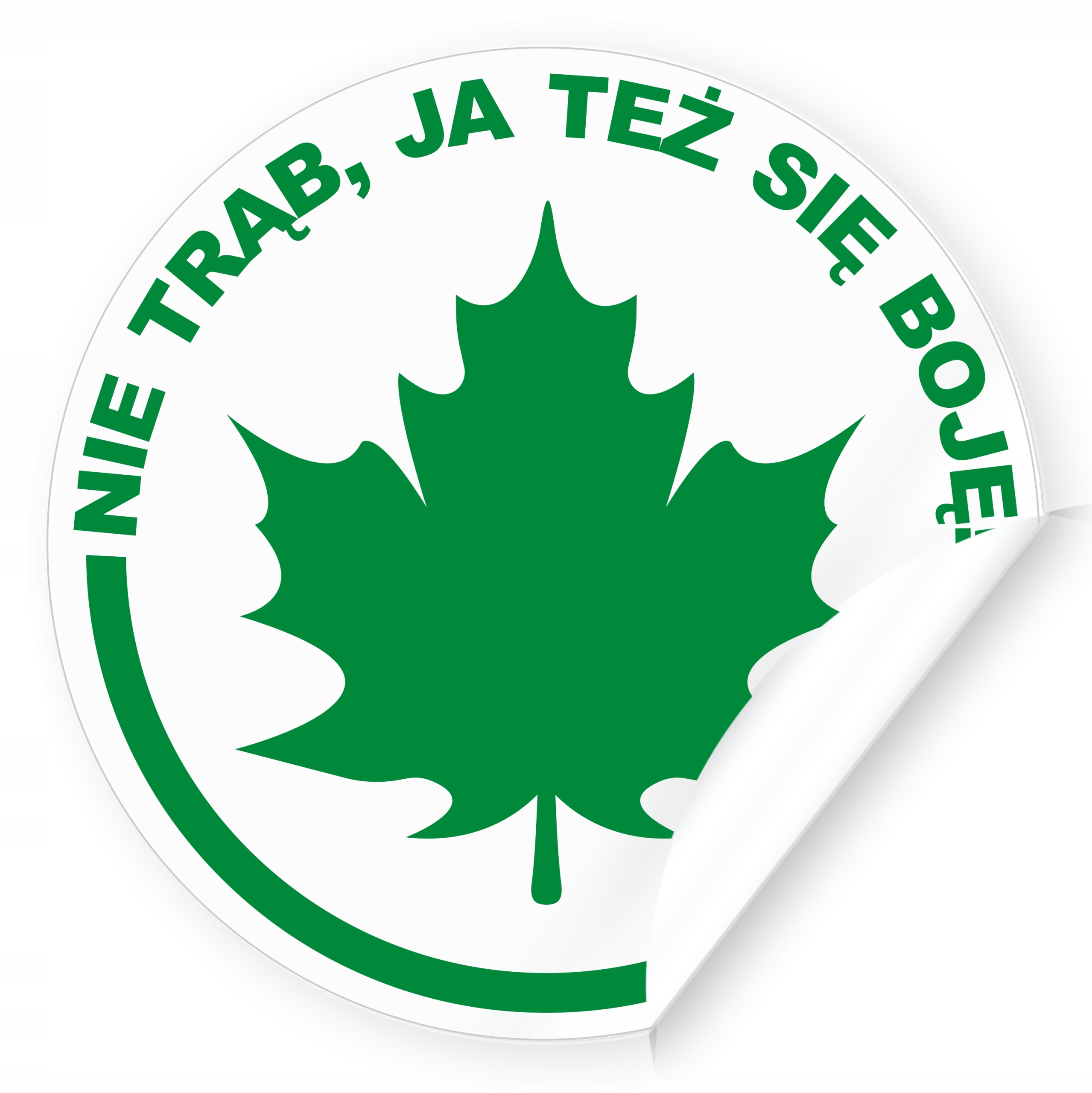 Zielony Listek Naklejka na samochód Liść Klonu Znak Młodego Kierowcy