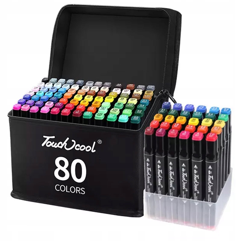 MARKERY ALKOHOLOWE FLAMASTRY MAZAKI PISAKI DWUSTRONNE ZESTAW 80SZT + TORBA Kod producenta SDH1302