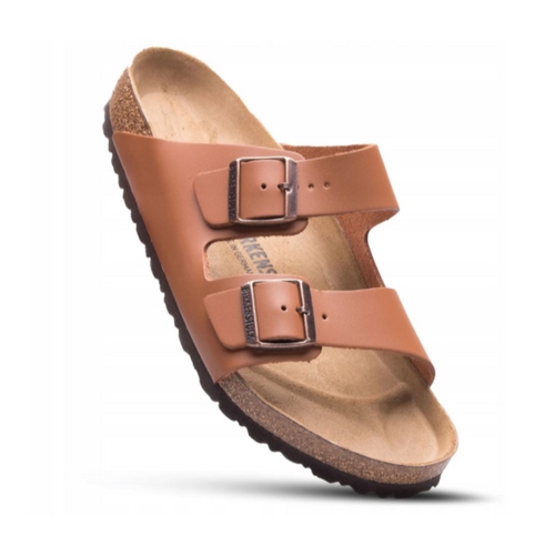 Klapki męskie skórzane Birkenstock Arizona Bs Brązowe Nubuk 1019019