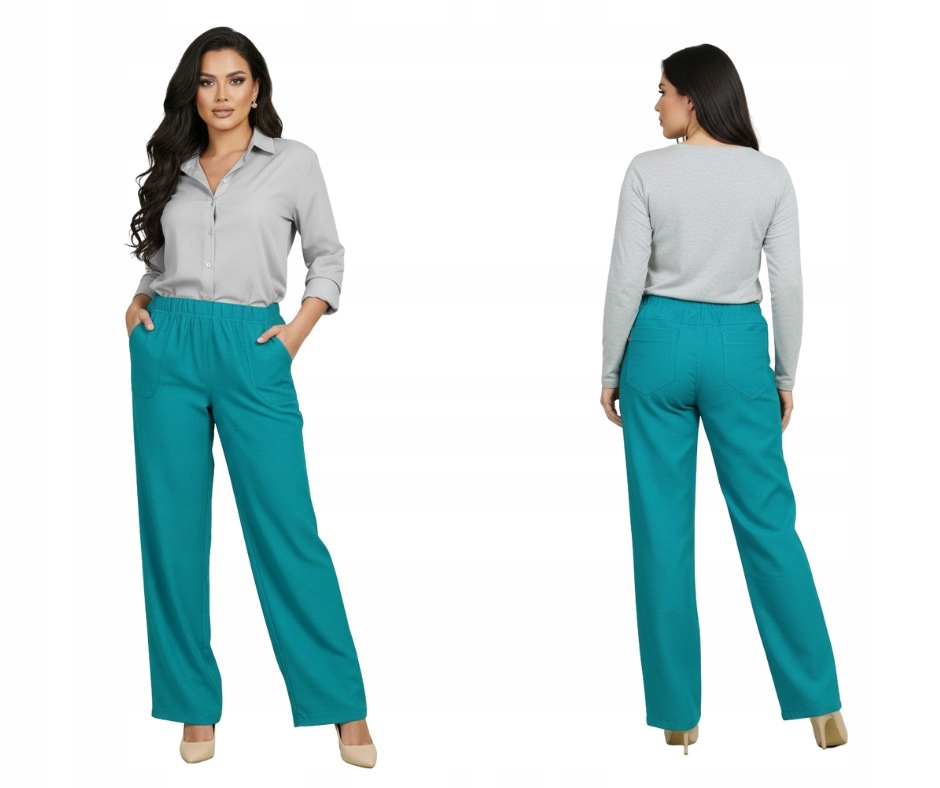 Lněné letní kalhoty Cevlar barva smaragd velikost 42-58