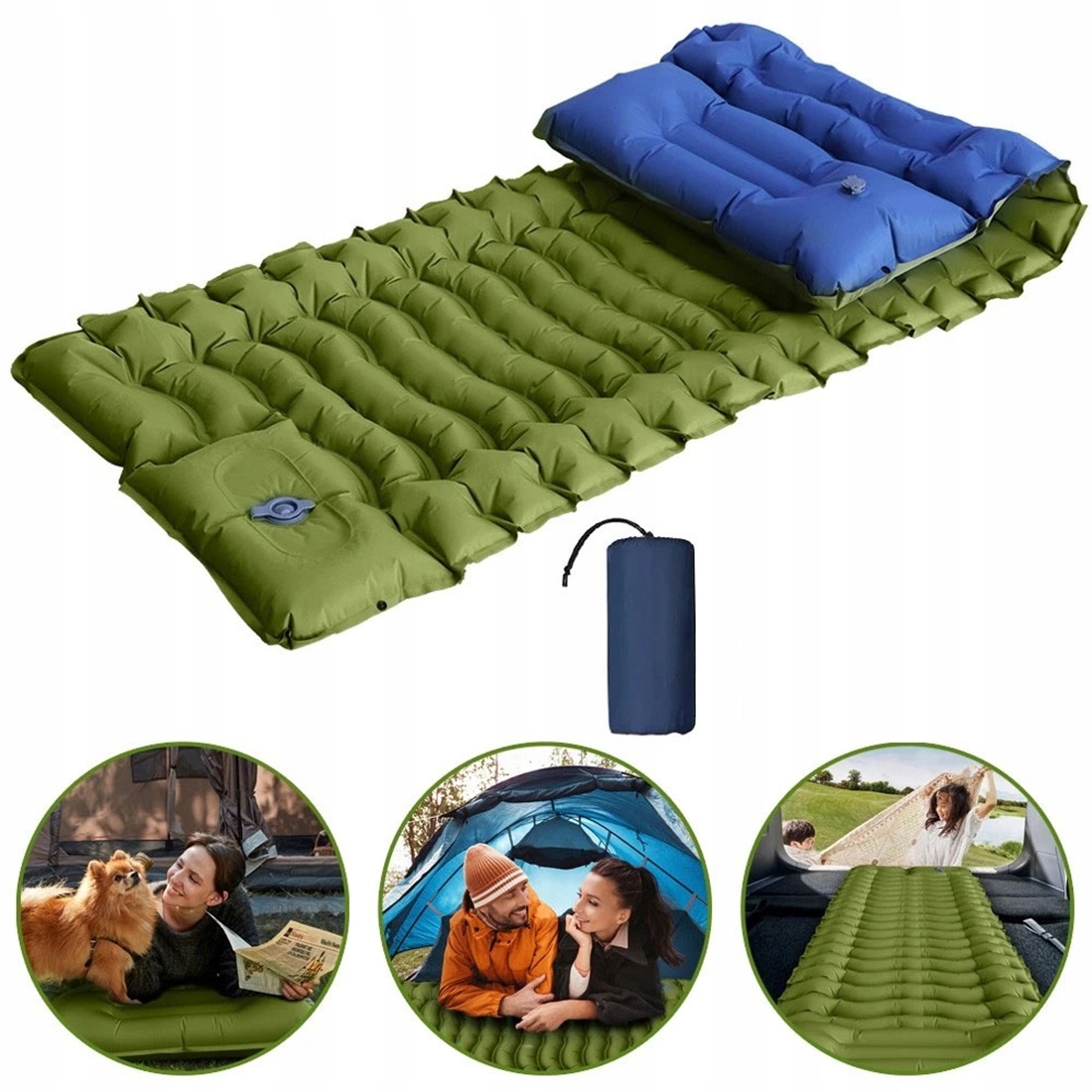 Vzduchová Podložka 68X195 CM Samonafukovací Trekking Climbing Zelená