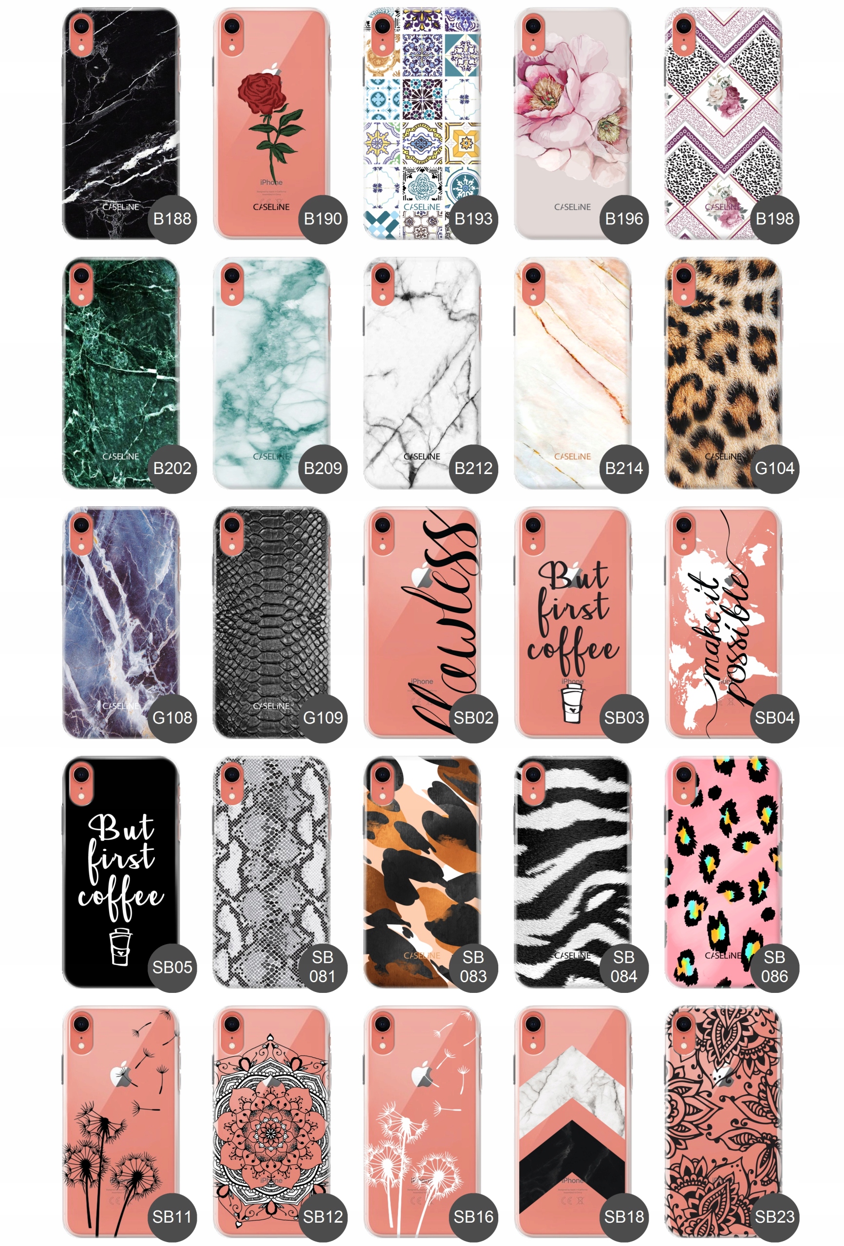 Etui wzory do iPhone XR case guma slim