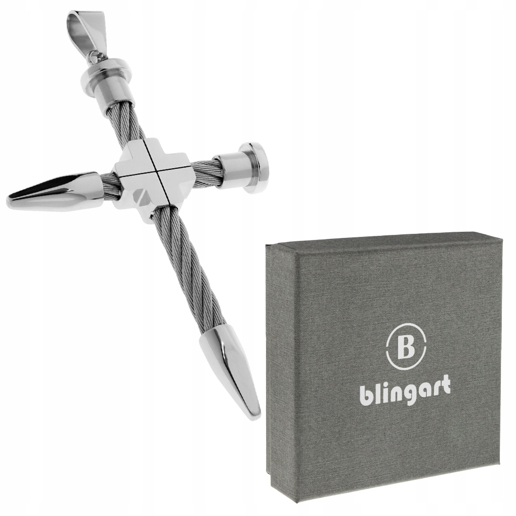 

Wisiorek Krzyżyk zawieszka krzyż Stalowa Linka