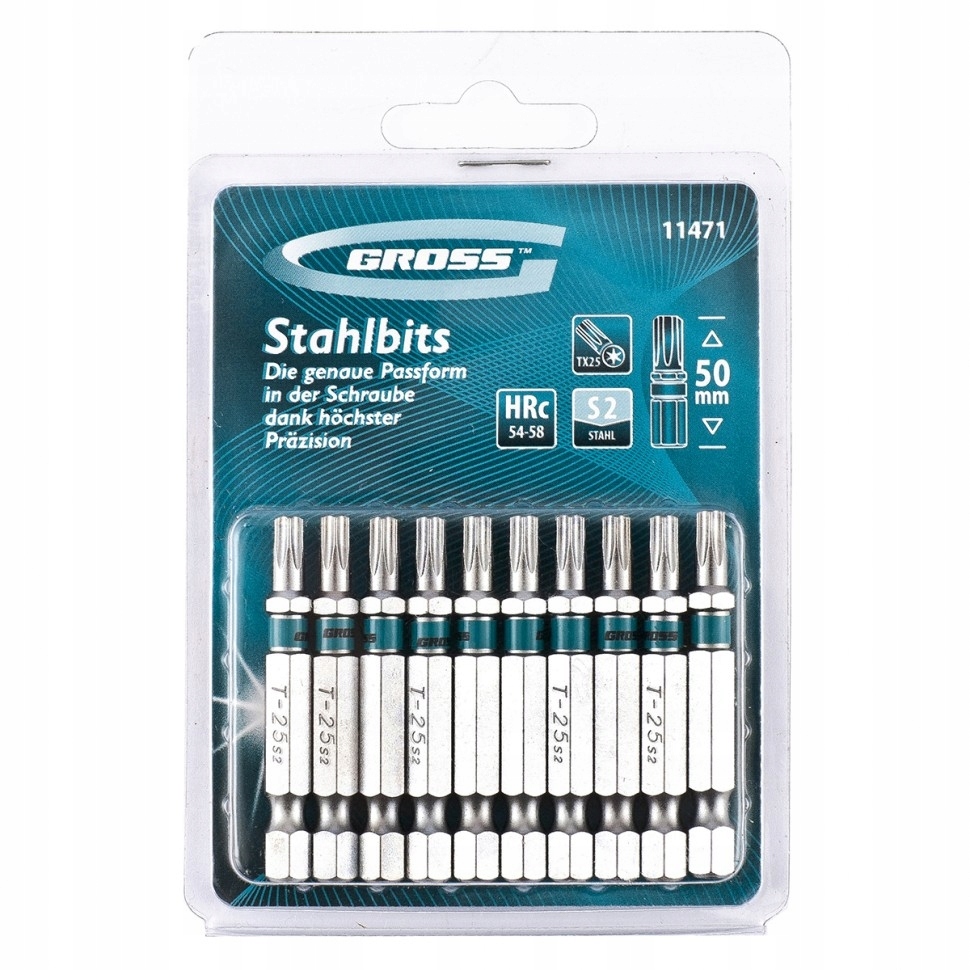 

Zestaw bitów Gross Torx 25x50 mm 10 sztuk