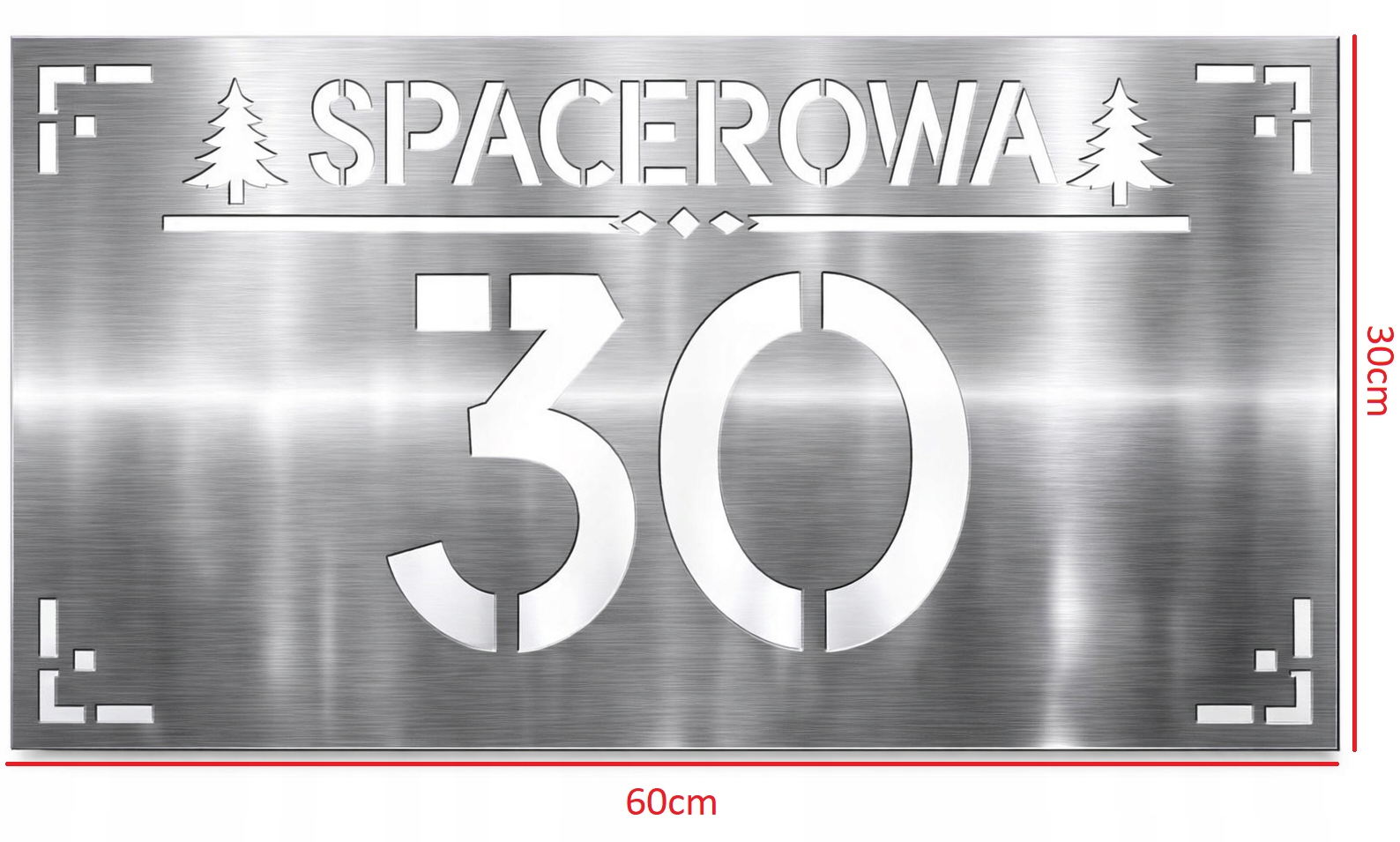 Tabulka Adresní tabulka nerezová ocel 60x30 cm číslo domu ulice Cnc