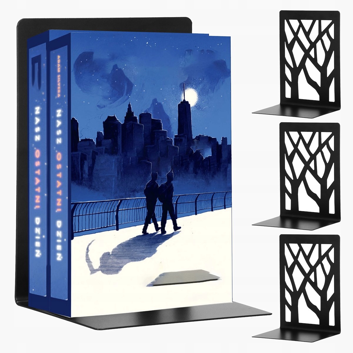 4x PODPÓRKA NA KSIĄŻKI STOJAK CZARNY ANTYPOŚLIZGOWY STRUKTURALNY ZESTAW