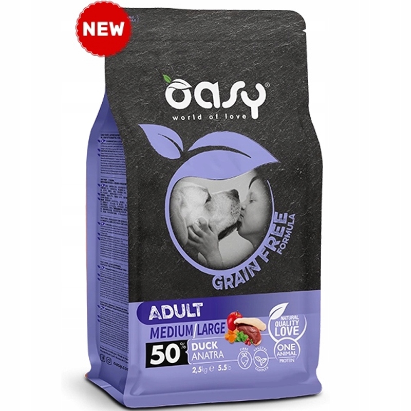 Oasy Dog Grain Free Adult Medium Large Duck Kaczka 12kg