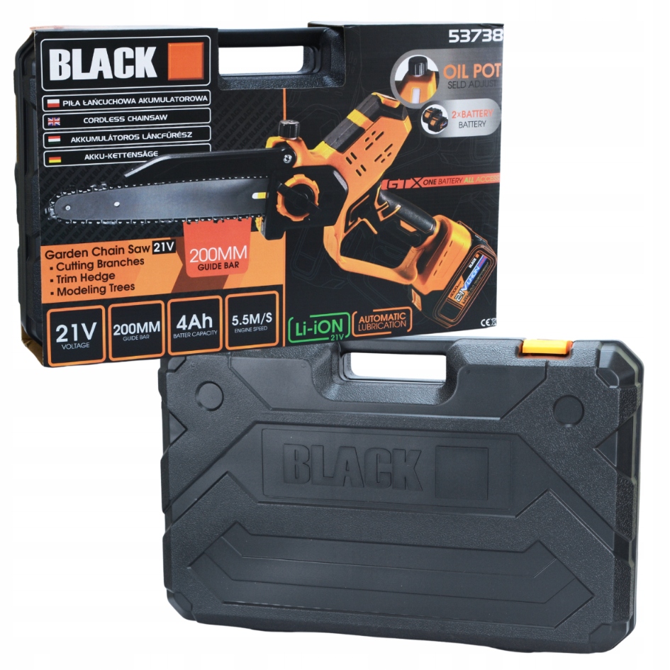 RĘCZNA PILARKA ŁAŃCUCHOWA PIŁA AKUMULATOROWA ZE SMAROWANIEM 2X AKU 21V 4 Ah EAN (GTIN) 5905427503330
