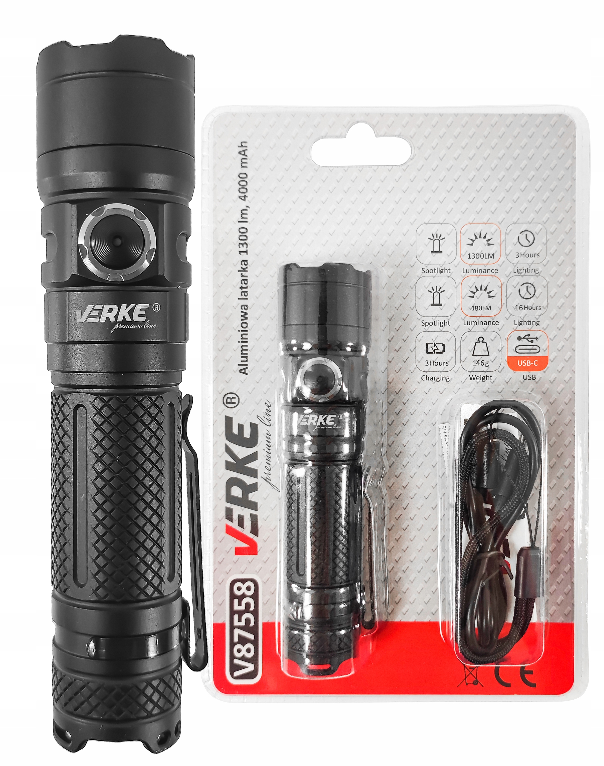 LAMPKA WARSZTATOWA LED LATARKA AKUMULATOROWA TAKTYCZNA WOJSKOWA SZPERACZ EAN (GTIN) 5904673573432