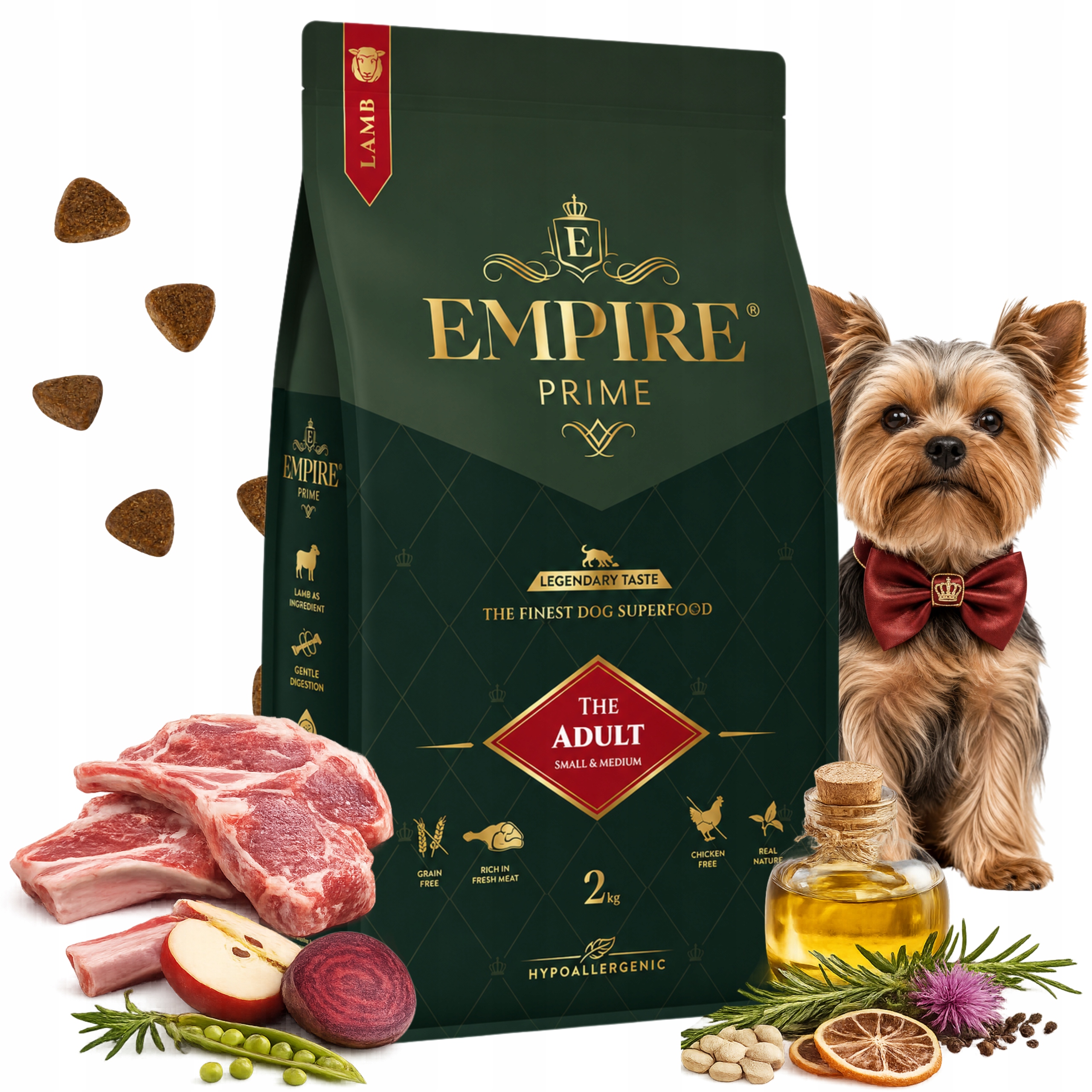 Karma Sucha dla Psa Yorka 2kg Jagnięcina Empire Prime Adult