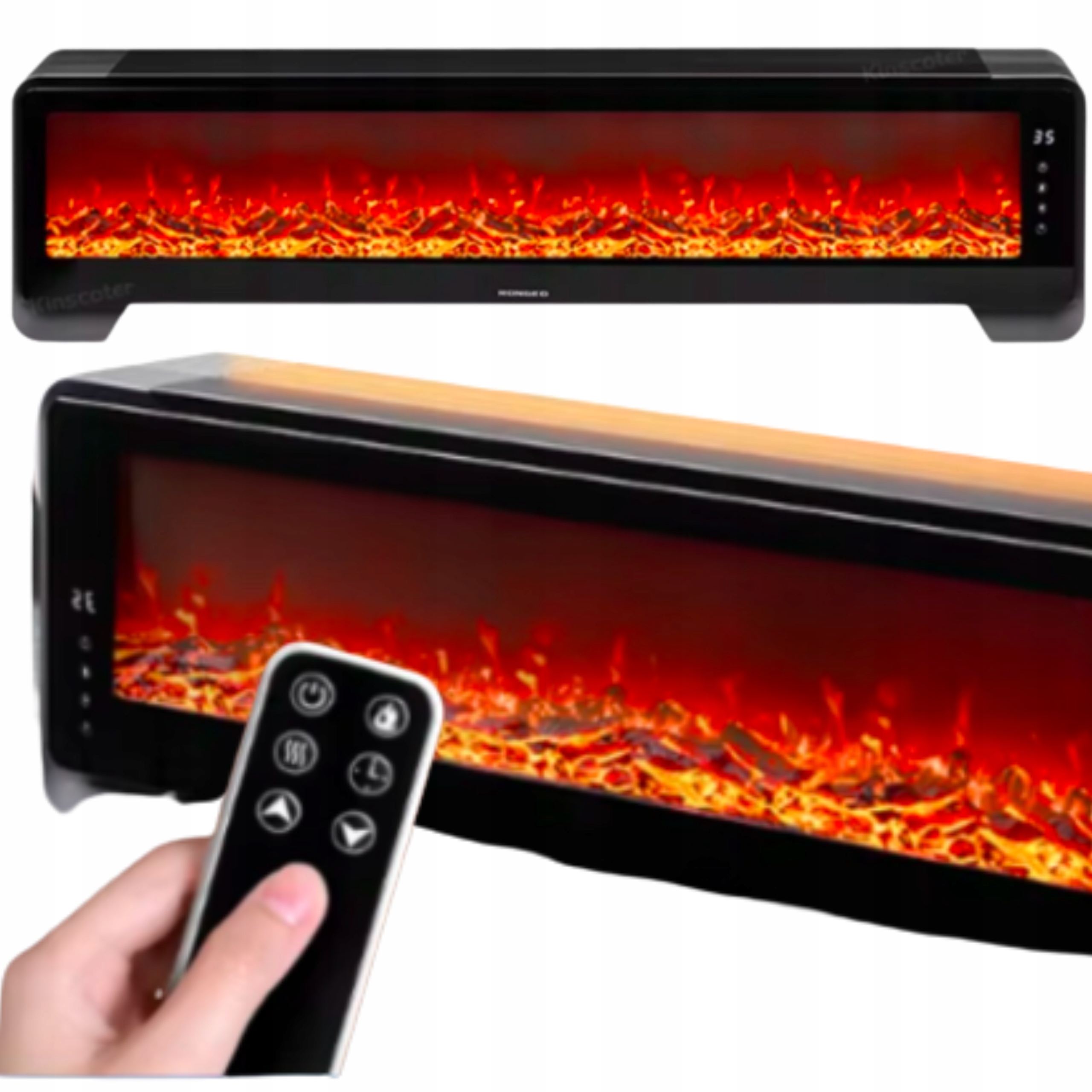 Elektrický krb S funkcí ohřevu Volně stojící Eco Ventilátor 2000W