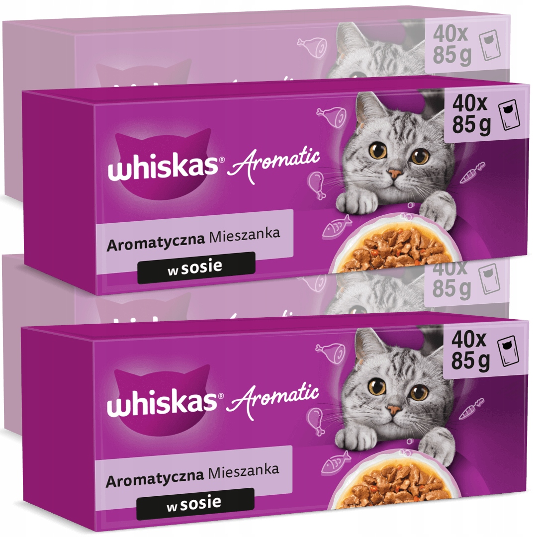 Levně Whiskas Aromatic 160 x 85 g Vlhké Krmivo v omáčce Pro Kočky Aromatická směs