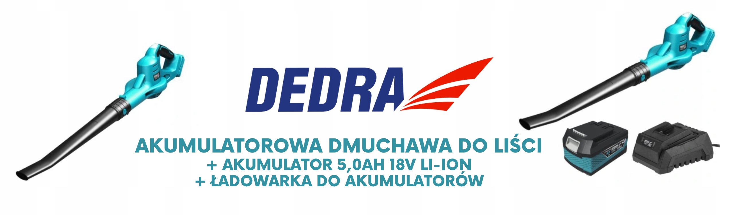 DEDRA DMUCHAWA DO LIŚCI ODKURZACZ AKU 18V SAS+ 5Ah Wydajność 9.5 m3/min
