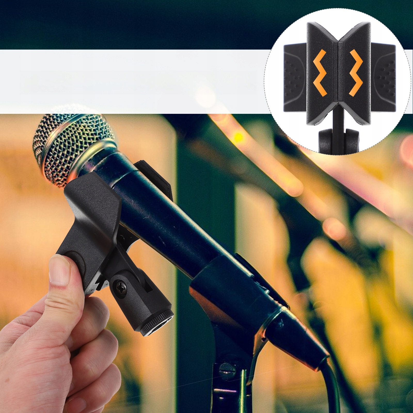 MIKROFONY BEZPRZEWODOWE KLIP DO MIKROFONU STOJAK NA MIKROFON Model 40371549