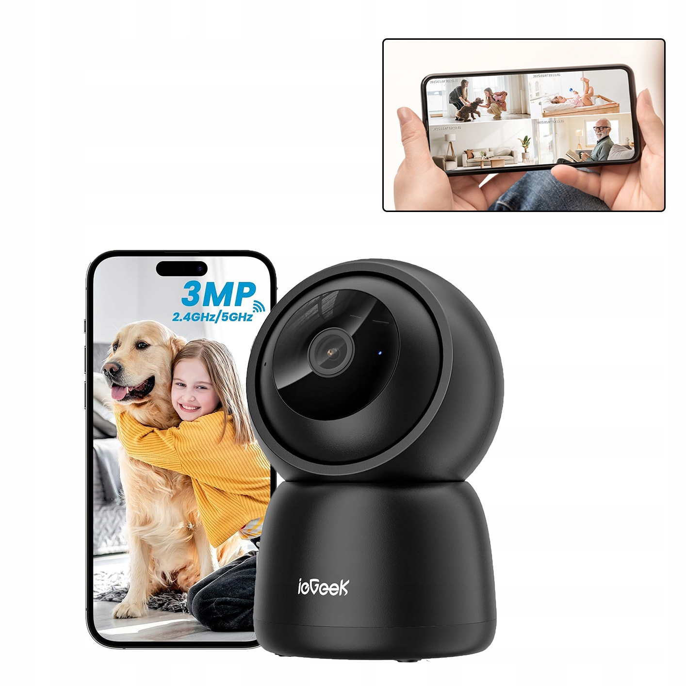 Kamera Ip Bezprzewodowa Wifi 2K 3MPX Ai Na Bateria Czujnik Detekcja Ruchu