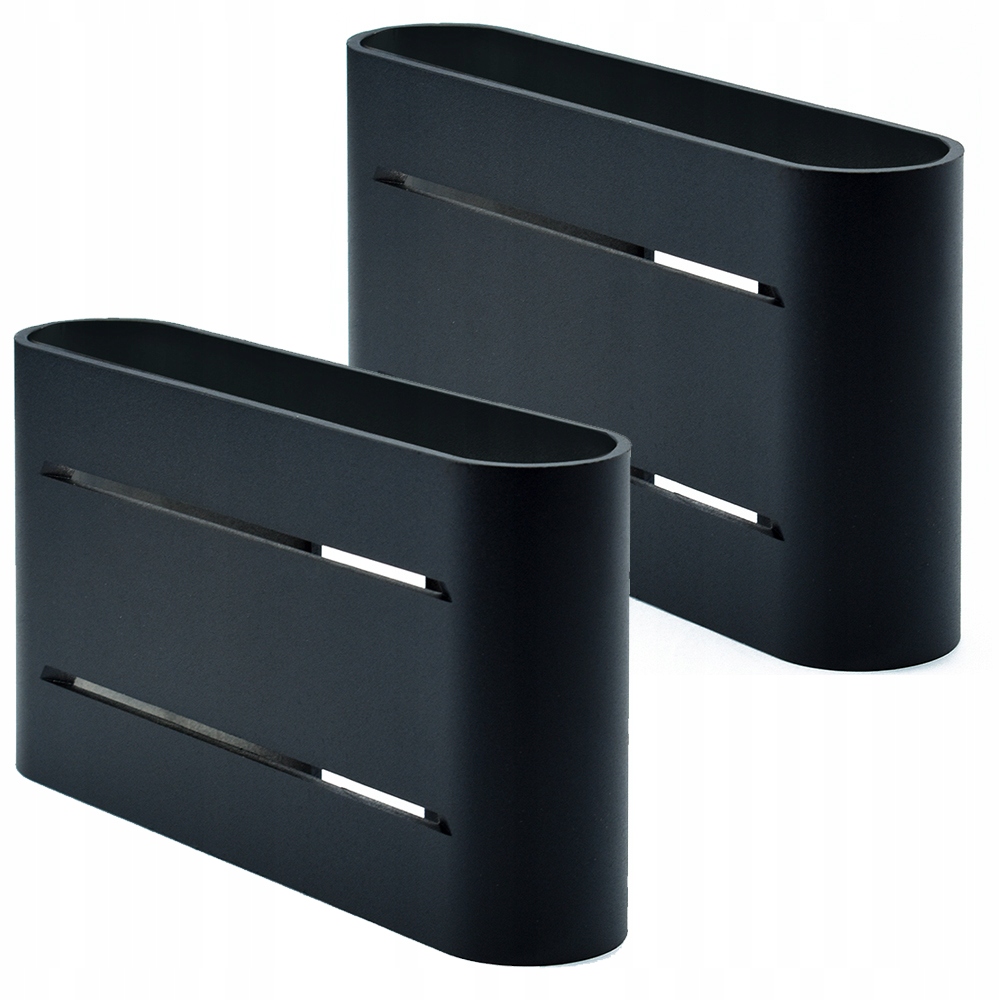 2x Czarny Kinkiet Led Wewnętrzny Do Salonu Dekoracyjny Kwadratowy Aluminium