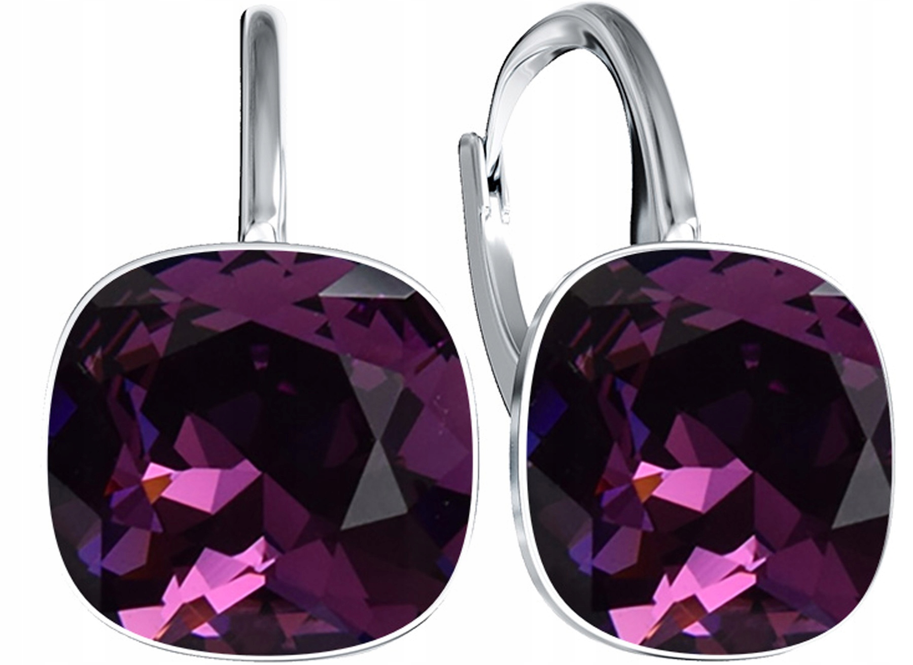 Stříbrné Náušnice s krystaly, zapínání Anglické Stříbro 925 jako Dárek