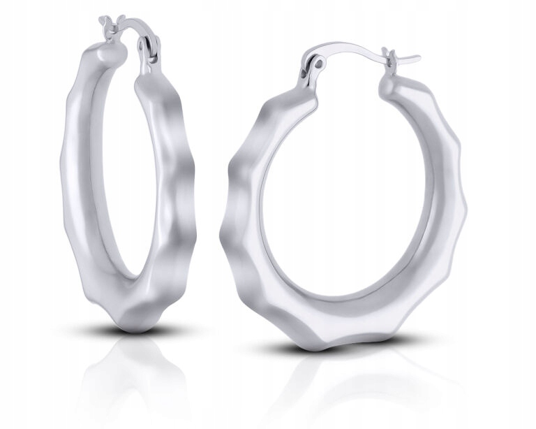 Náušnice Kola Stříbrné Velké Nafukovací Dámské Módní Vzor Stříbro Rod ryzost 925