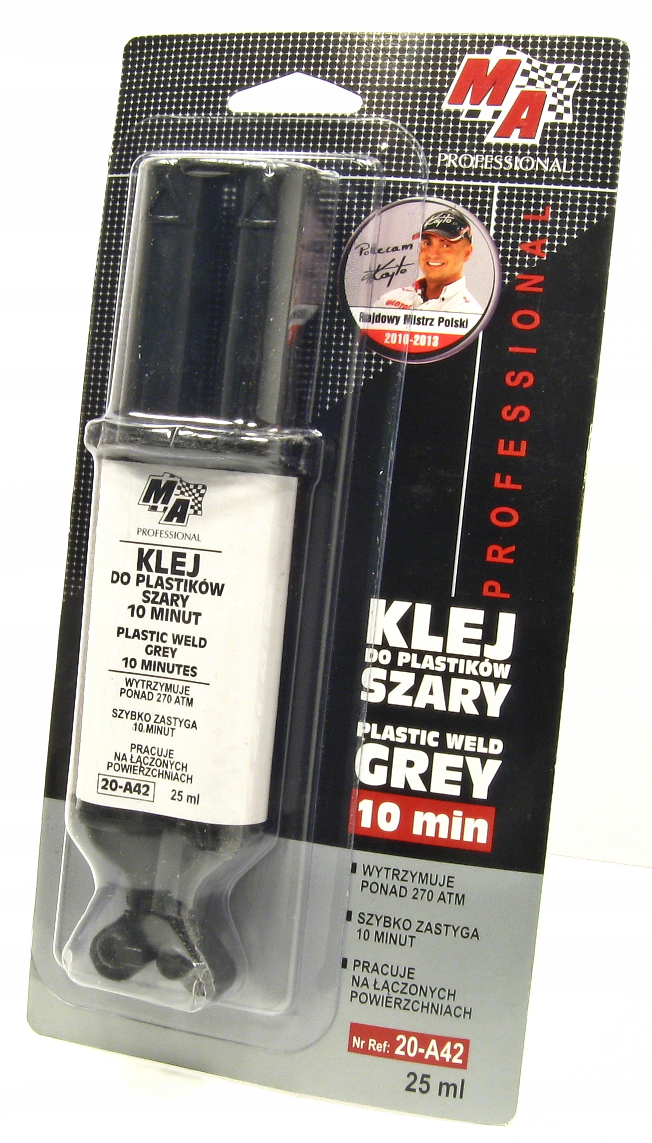 

Klej do plastiku szary 25ml dwuskładnikowy 10/min.